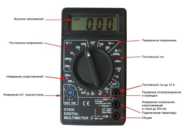 Мультиметры и инструкция по пользованию тестером